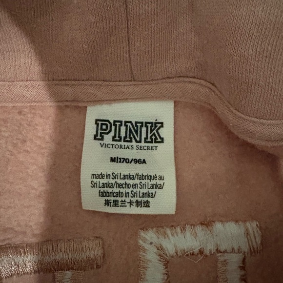 Victoria’s Secret PINK Varsity Style Cowl Neck Pullover “Love Pink” in Baby Pink - Picture 4 of 10